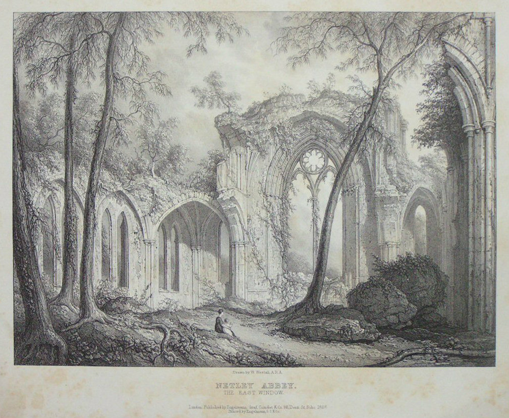 Lithograph - Netley Abbey. The East Window. - 